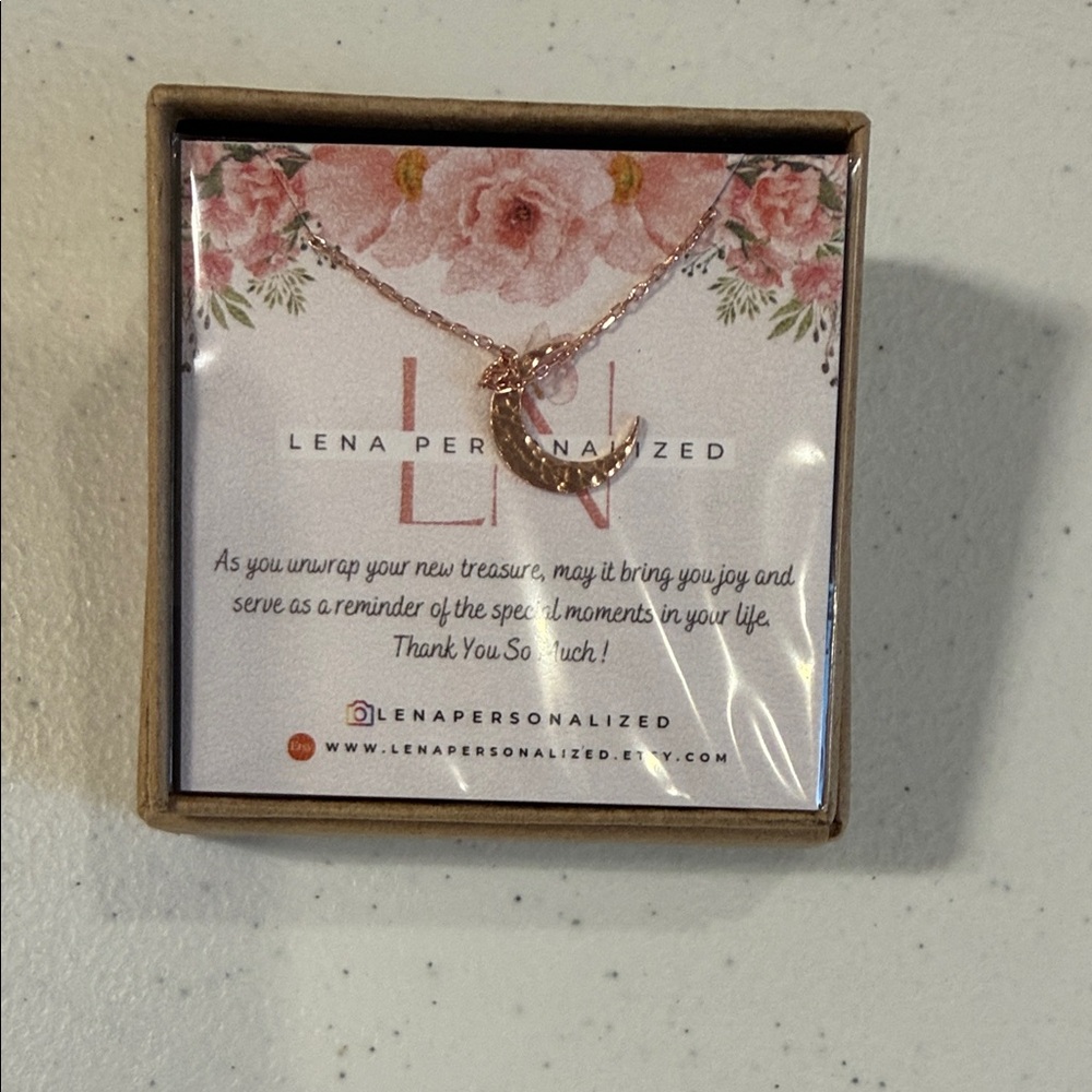 Rose Gold Crescent Necklace